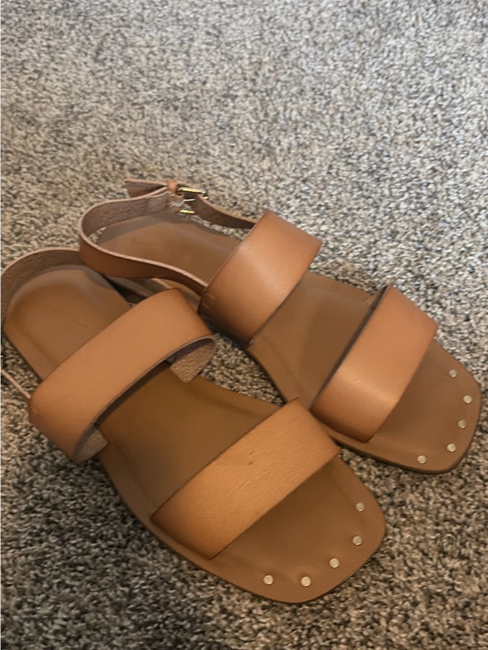 Universal Thread Tan Double-Strap Ankle Sandals